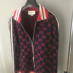 blue and red gucci jacket